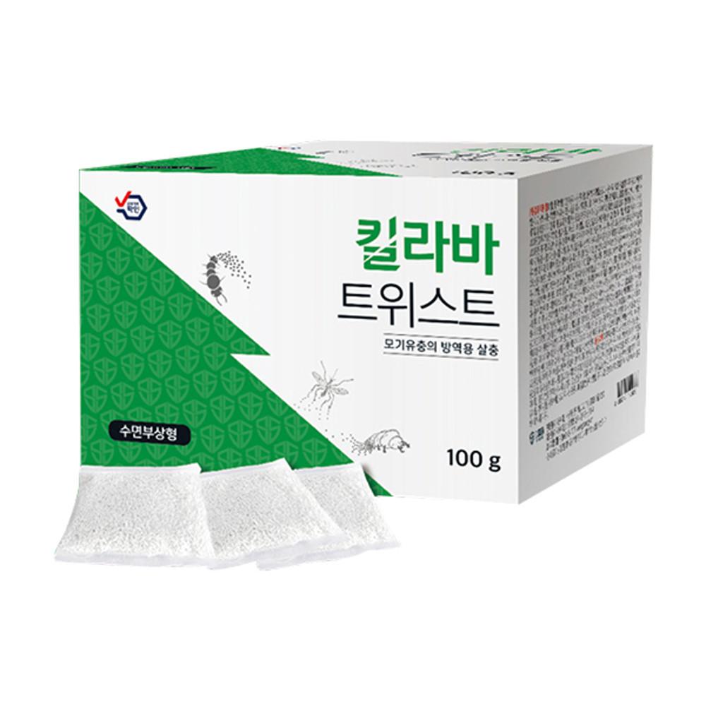 국보 킬라바트위스트 모기 유충 제거 방역 살충 가루 산제 100g 5g 20개 퇴치 방역 쩔템 과립 분말 장구벌레 연못 웅덩이