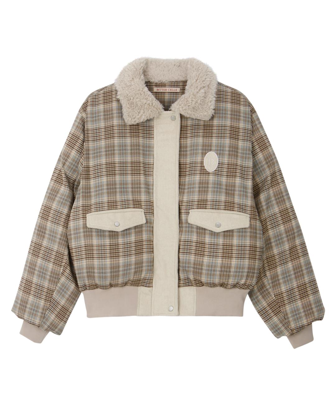 Witty Puffer Jacket-Blue Check