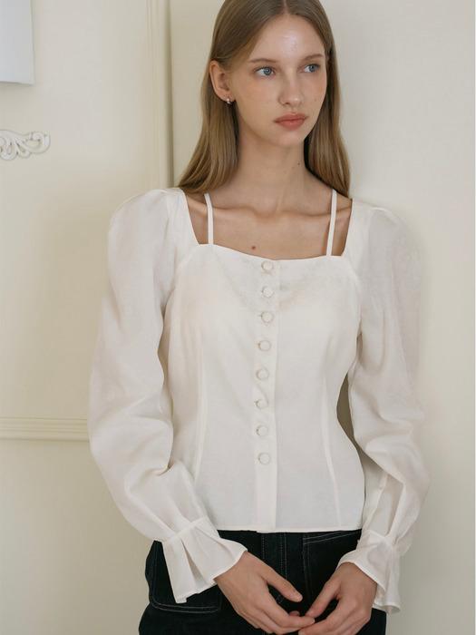 줄리 새틴 스트랩 블라우스 롱슬리브_2color