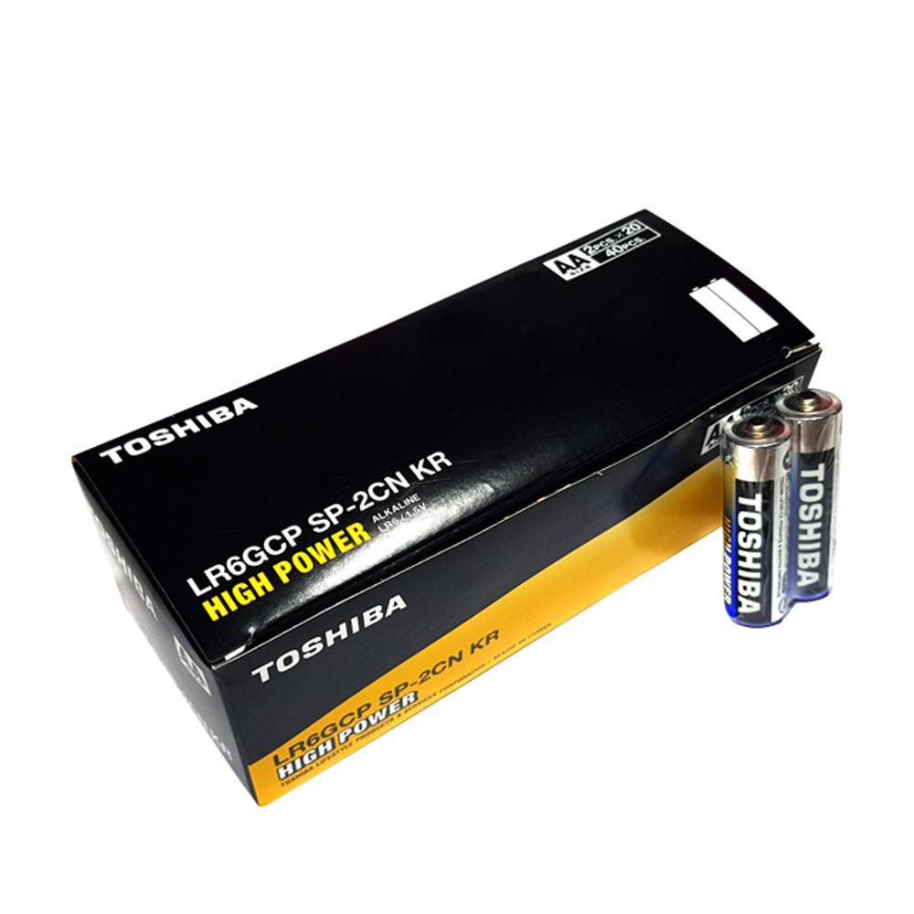 도시바 알카라인 AA 건전지 40개입