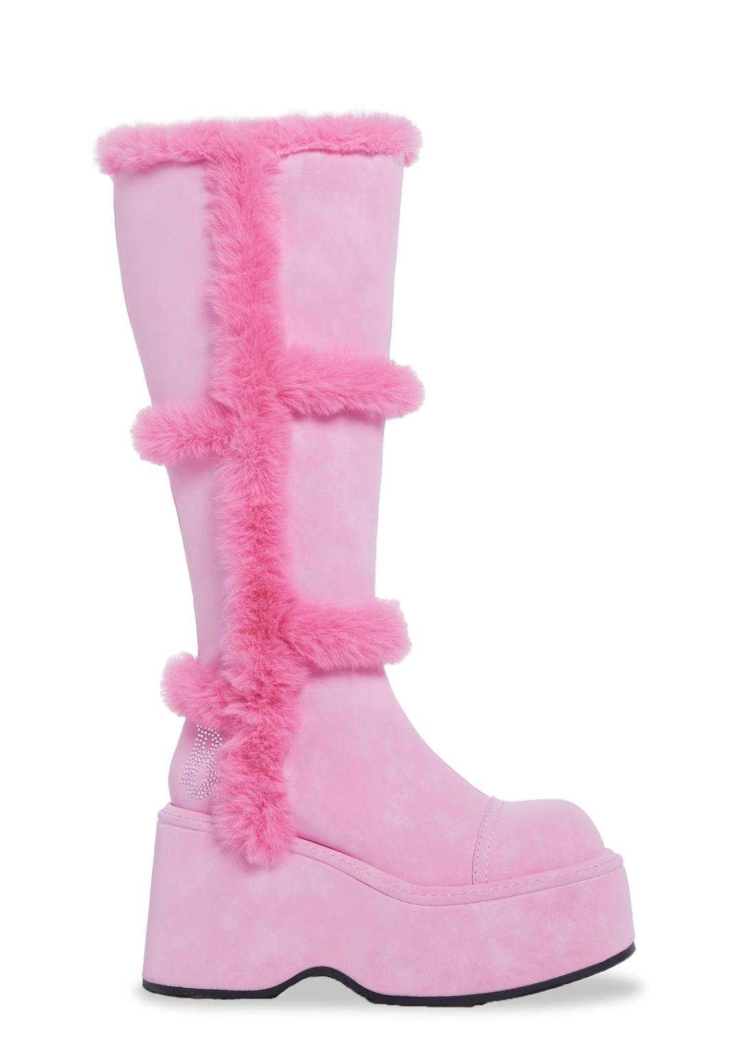 Sparkly Dreams Patchwork Boots - PINK / US 5