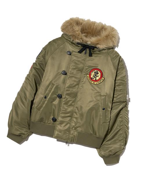 패치드 MA-1 후디드 덱 점퍼_카키