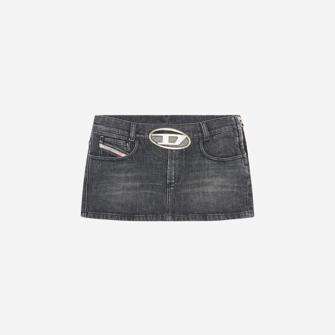 (W) Diesel De-Ron-S2 Mini Skirt in Denim Black