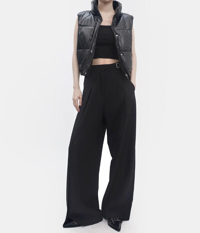 리니안 레더 패딩 베스트