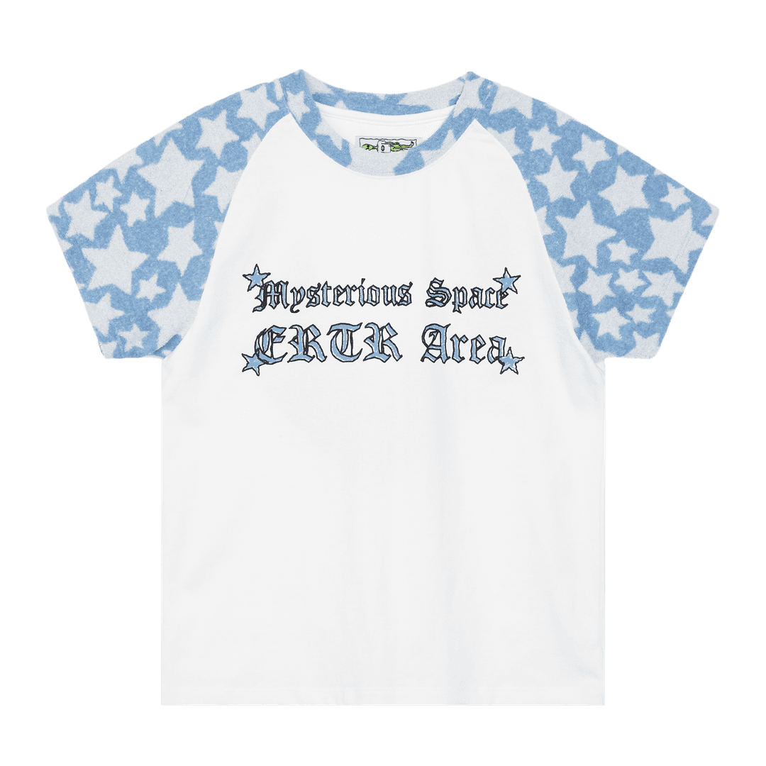 Star Raglan 1/2 T-Shirt Small Fit Blue