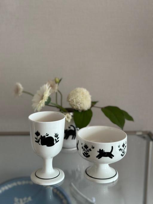 고양이 농담 와인잔 & 요거트볼