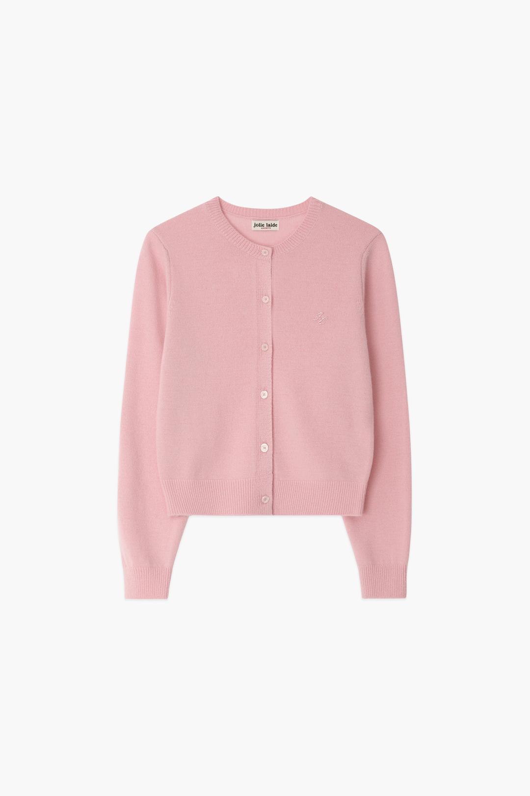 Cashmere beaded cardigan (Pink)