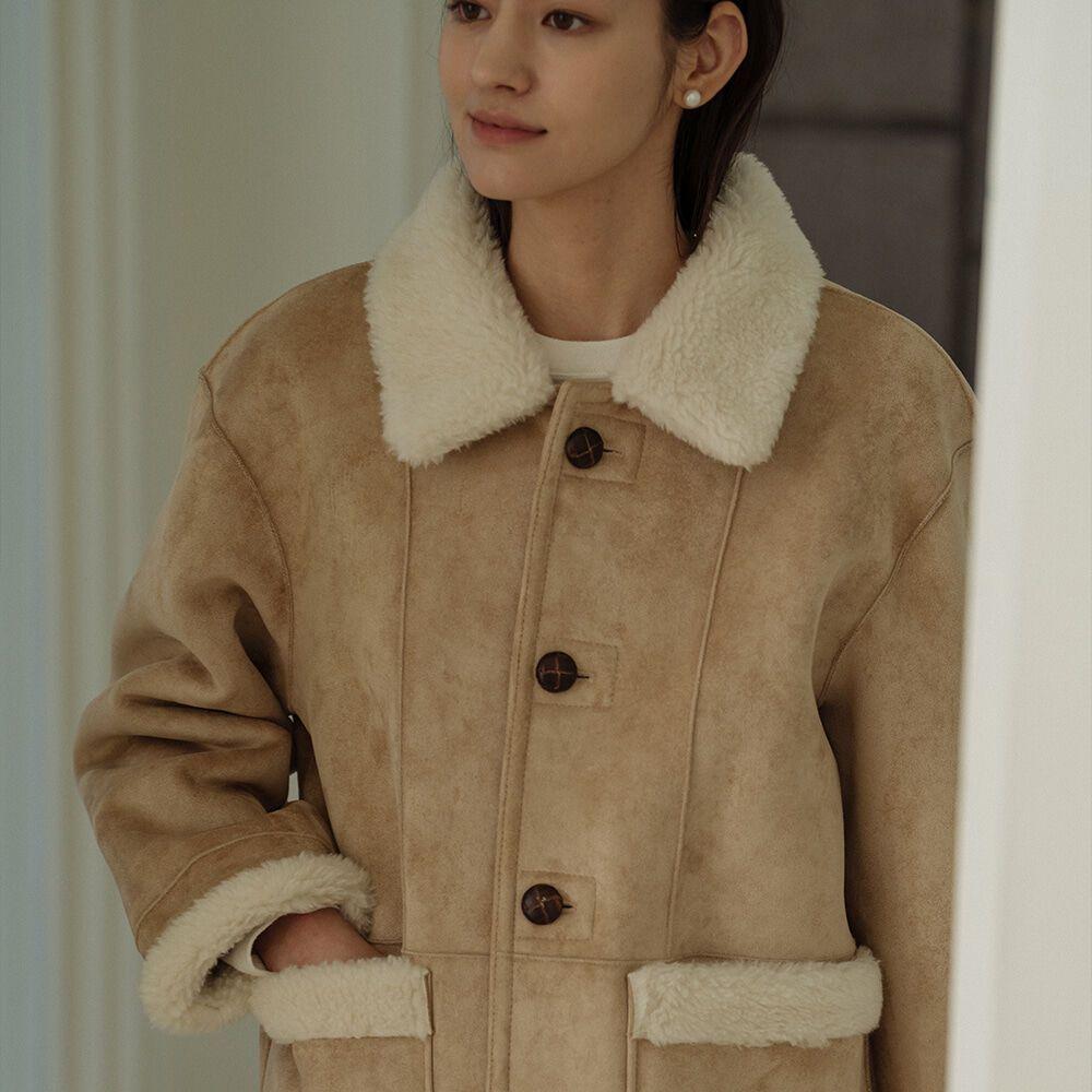 [13차-1/15예약배송]Reversible suede mustang_Beige
