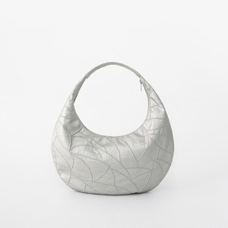 PATCHWORK HOBO BAG SILVER