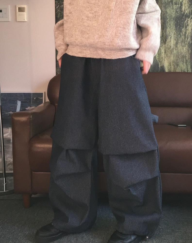 [UNISEX] 스타 나염 프레임 핀턱 팬츠 (2C)