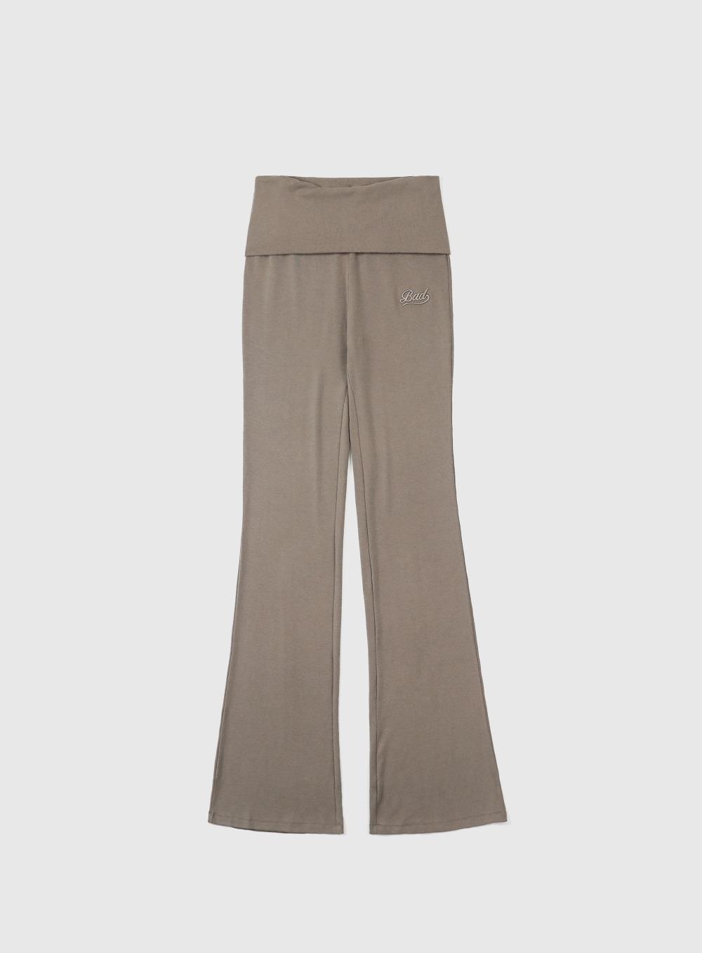 [w-pts24-058] Beyond Soft Fold Over Bootcut Pants - Tobacco