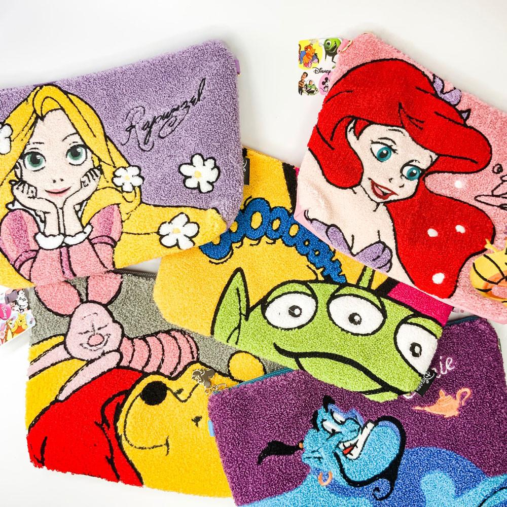 [맙소사잡화점]  디즈니 정품 뽀글이 파우치 겸 크로스백  / 파우치 / 에어팟 이어폰 파우치 /곰돌이푸 인어공주 알린