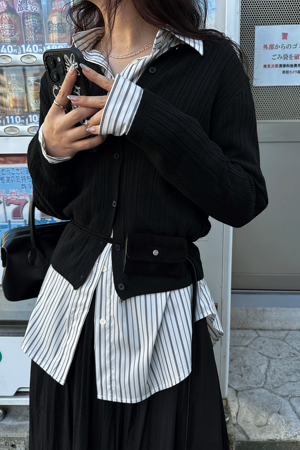 우난 리브드 니트 가디건 3 colors