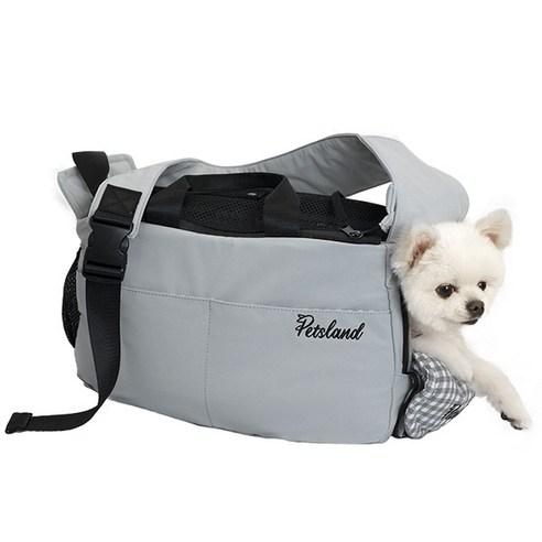 펫츠랜드 반려동물 스너그 슬링백 + 이너쿠션 세트, 그레이, L, 1세트 - 슬링백 | 쿠팡