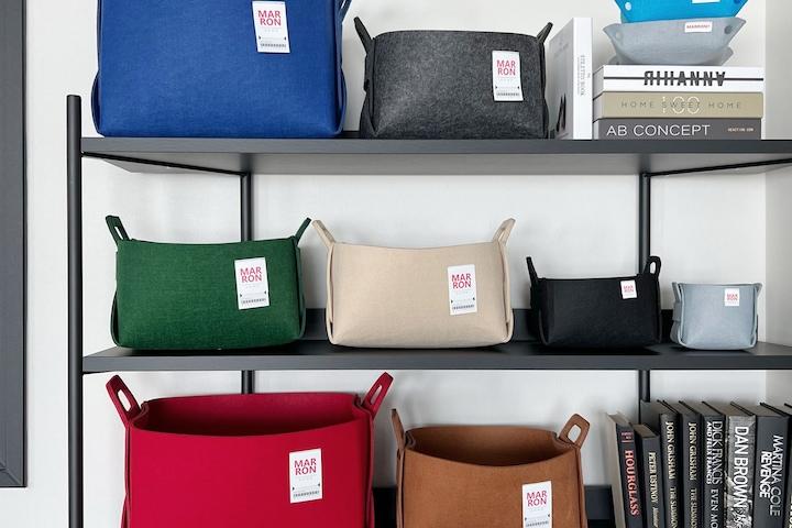 [오늘의딜] 단독 바닐라&민트 출시! 접이식 펠트 수납 바구니 4size 21colors