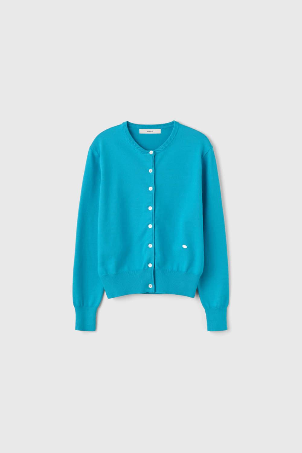 Q Stitch Point Viscose Cardigan_Capri Blue