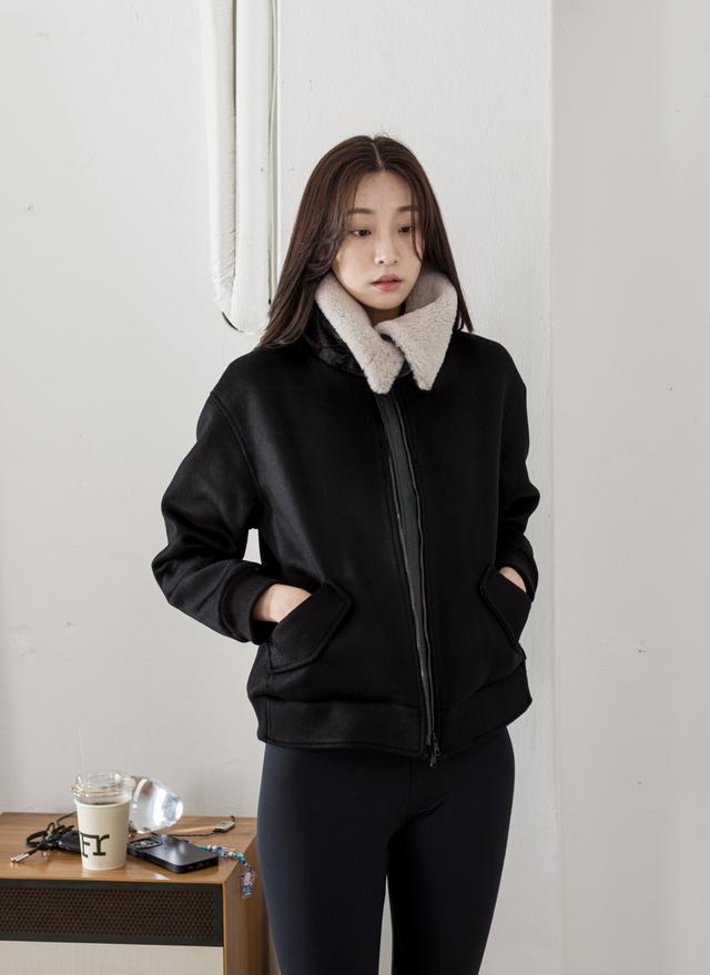 244. Lenci Aviator's Bomber. 100% Cashmere 690gr. (Black) (sold out)