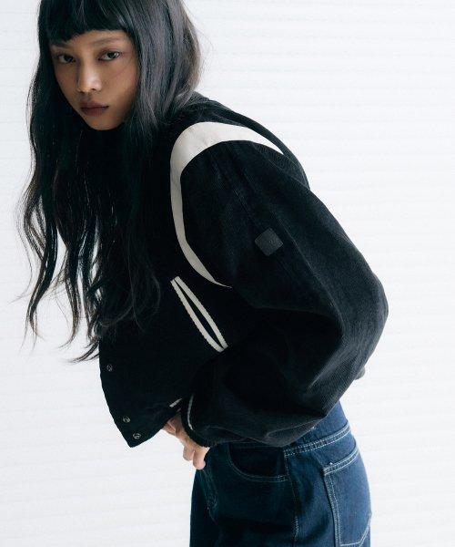코듀로이 바시티 테디 자켓 [BLACK]