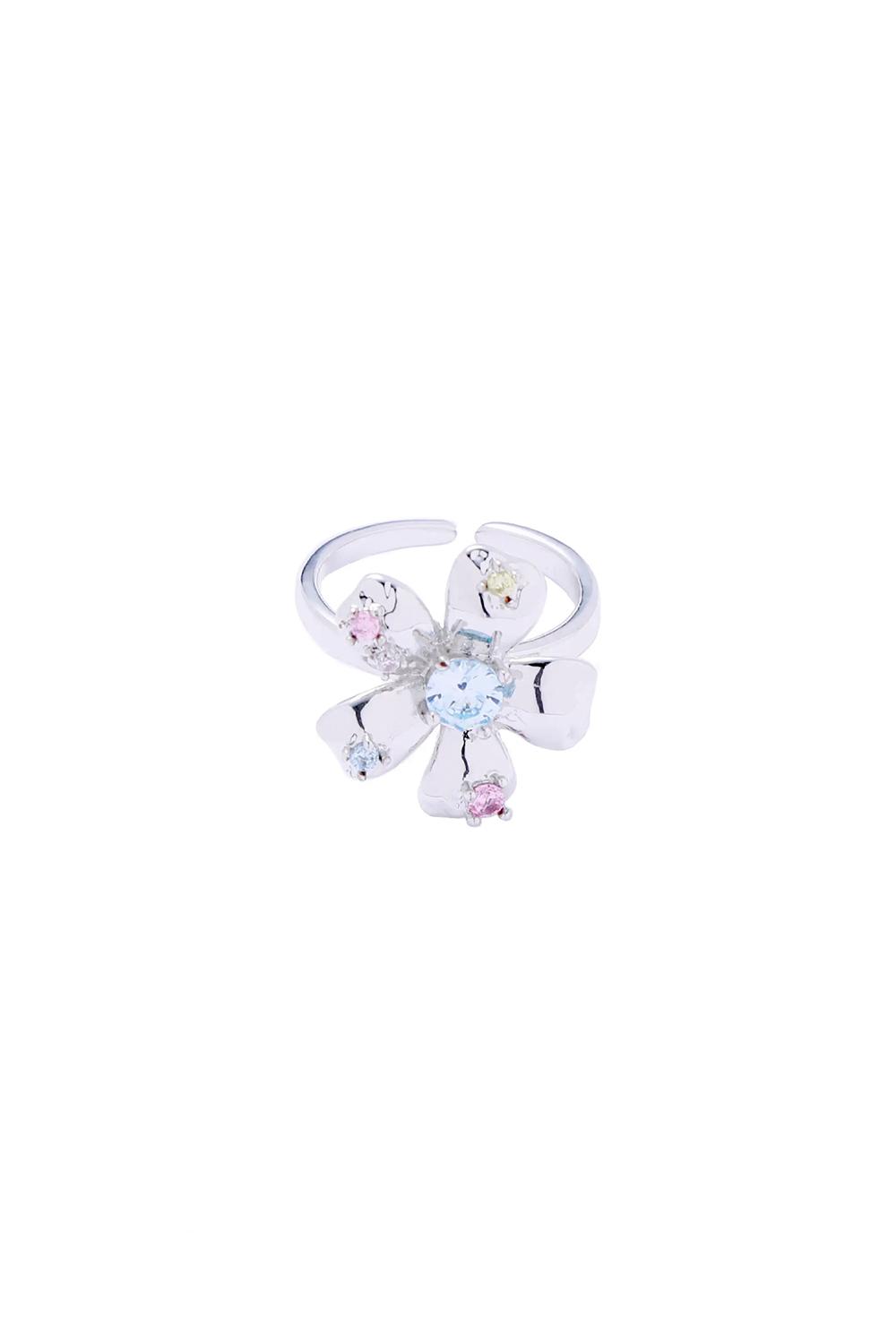 FLOWER CUBIC OPEN RING