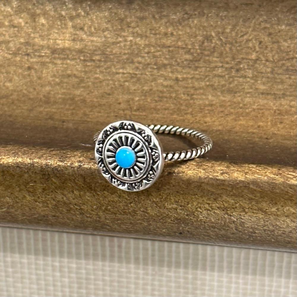 Turquoise bohemian 925silver ring