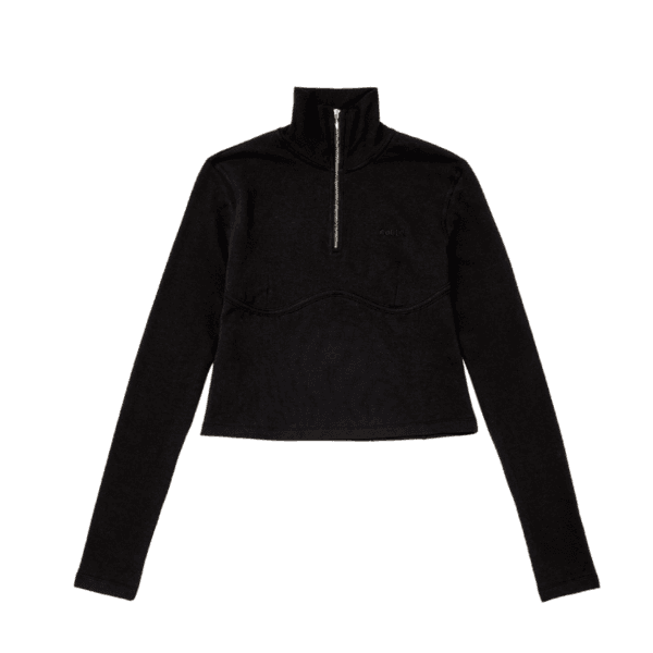 Relaxed-fit Half Neck Zip-up (Black)