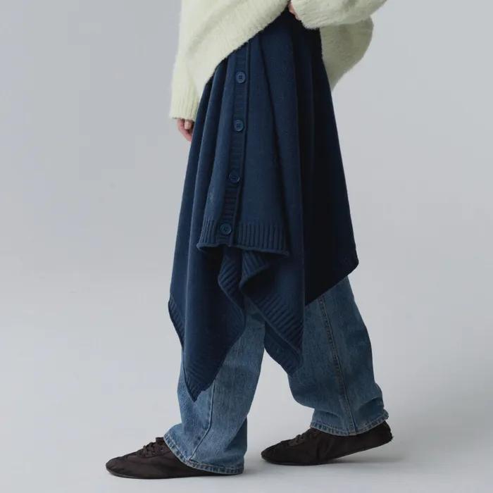 Modular Wrap Skirt_Navy