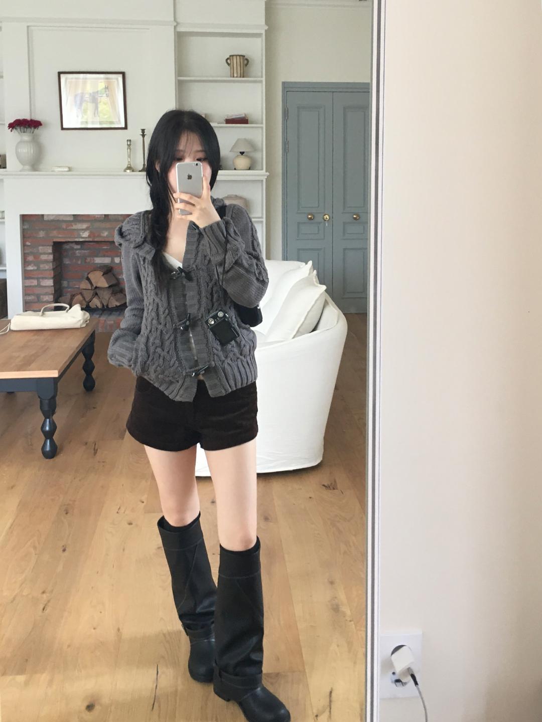duffle hood cardigan