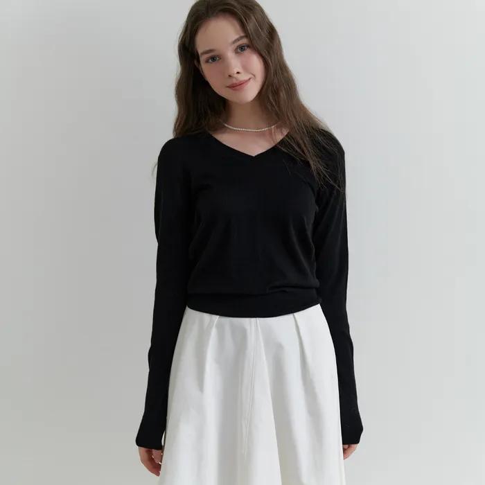 Fond v-neck knit (black)
