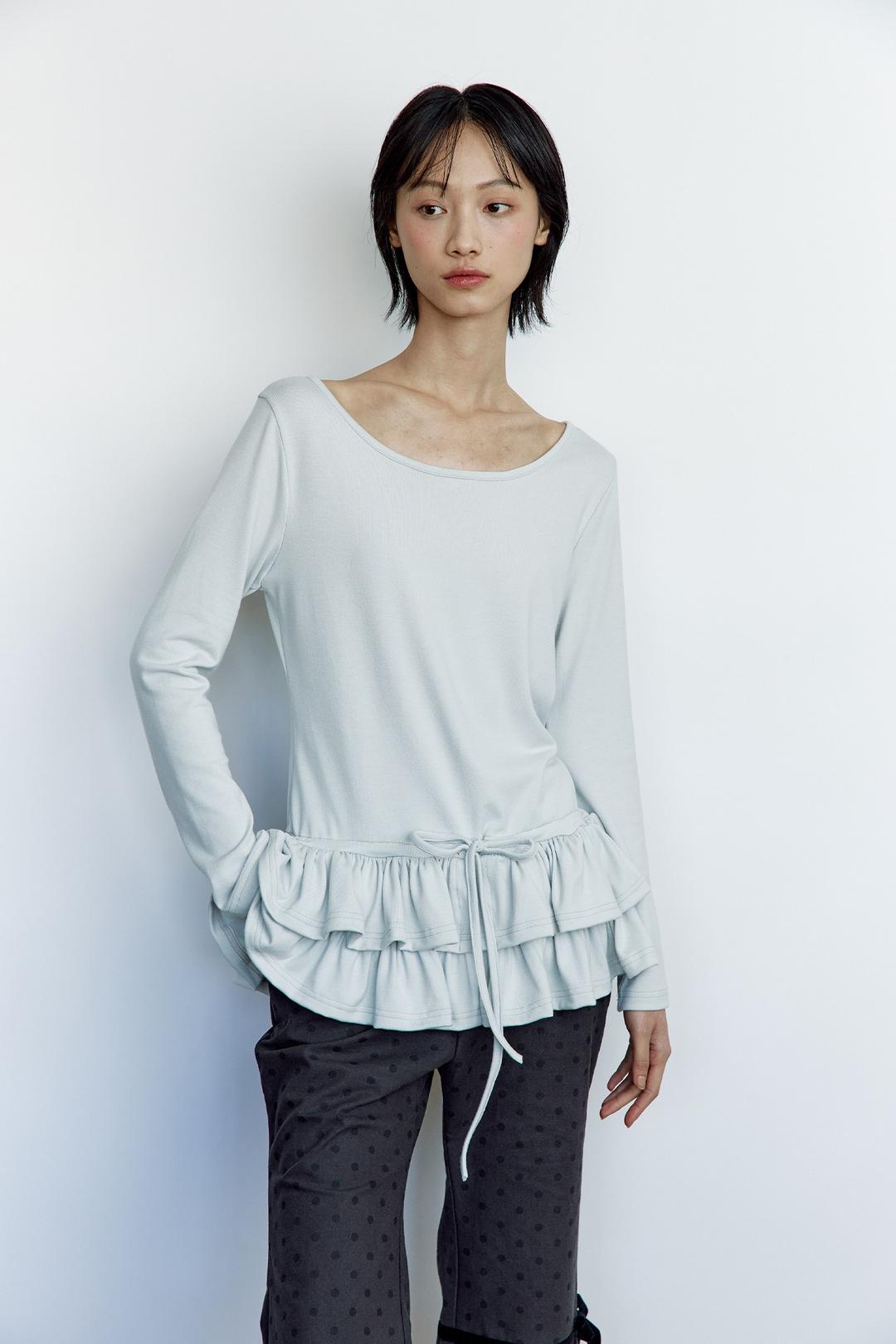 RUFFLE PLAIN T-SHIRTS ASH [pre-order 예약발송 03/13]
