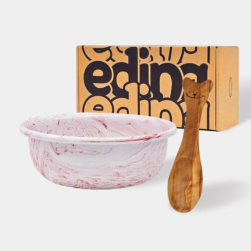 에딩 마블웨이 요거트 볼&올리브 베어 스푼 GIFT BOX (4종 택1)