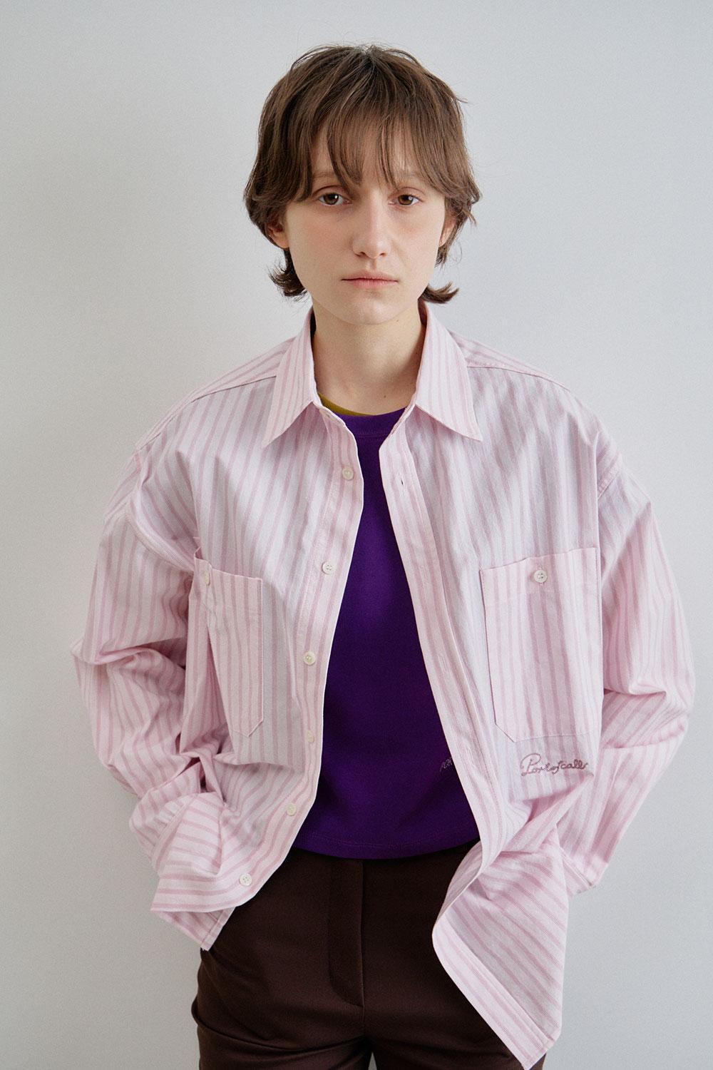 boyfriend stripe shirts_pink