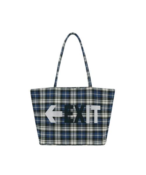 CHECKERED TOTE BAG [BLUE]