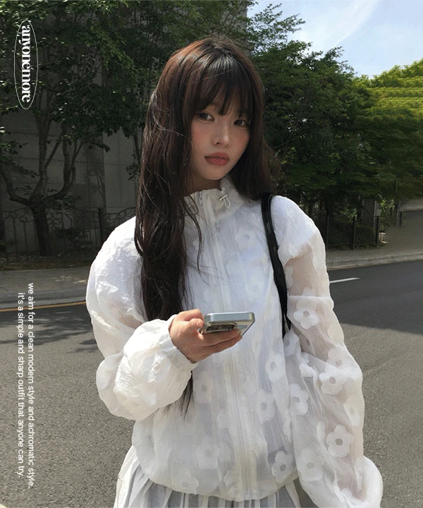 [여름 바람막이☀]바리  플라워 시스루 스트링 바람막이 자켓  (2color)