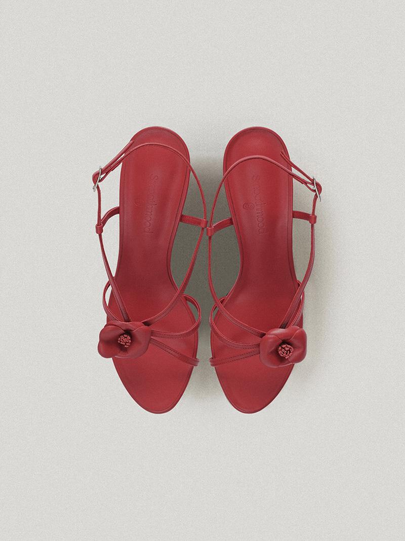 Red Cordelia Flower Sandal