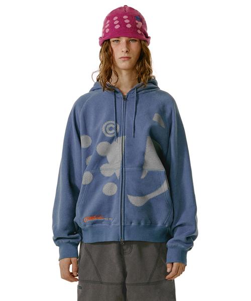 Dot-Com Zip-Up Hoodie Dusty Blue