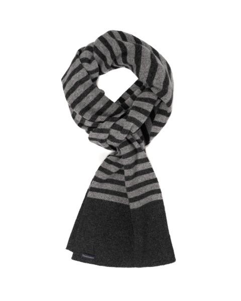 [HAUSBACKEN] HAUS STRIPE MUFFLER (CHARCOAL/M.GREY)