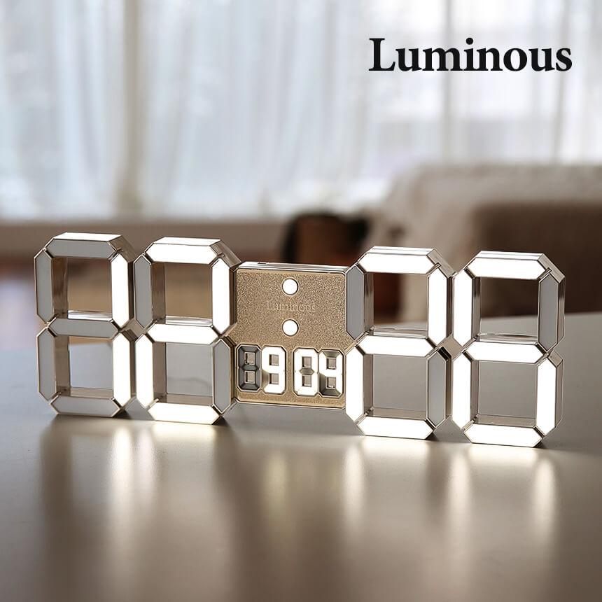 국산 아이온 18K 샴페인골드 LED 벽걸이 디지털 전자 벽시계 무소음 인테리어 거실시계