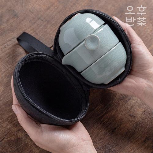 컴팩트 휴대용 다관 다도 세트 도자기 화사 입문용 차우리기 보이차 개완 다완 티팟