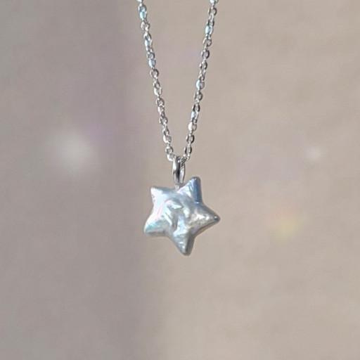 [Silver925] 뮤트pearl° 별진주 은목걸이