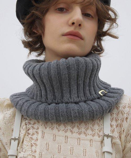 NECK WARMER / RIB / LAMBS WOOL / GREY