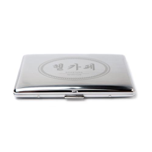 Tsubota Pearl - Cigarette Case 9 - Hell Cafe Custom Etching - Silver Satin