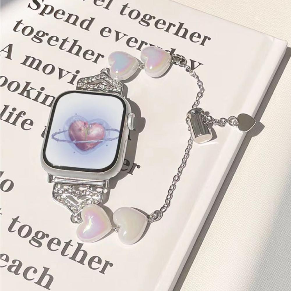 애플워치 실버 메탈 스테인리스 스트랩 브레이슬릿