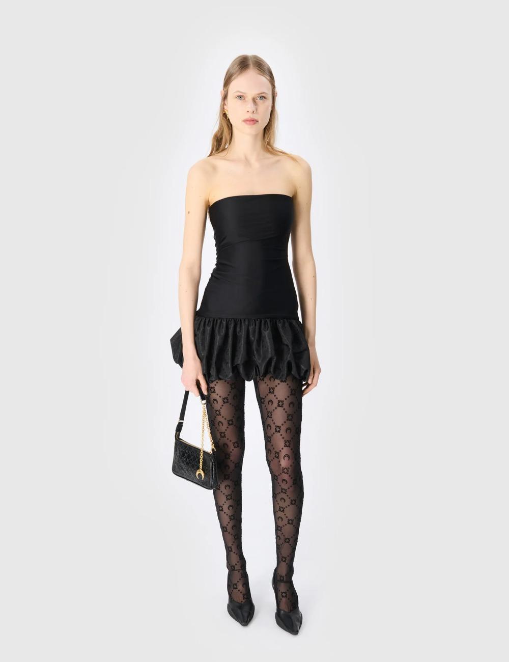 RECYCLED MESH FLOCK TIGHTS_BLACK