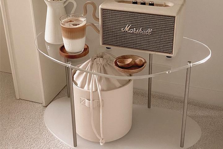 [리퍼] 비스포크 모듈테이블 사이드협탁 거실소파테이블 아크릴 A타입 (2단)