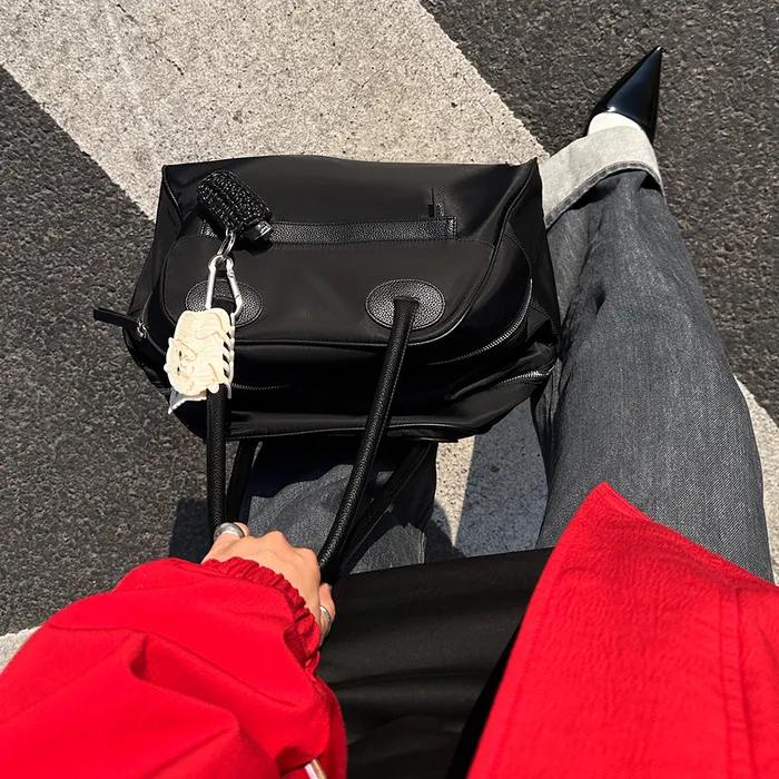 TWO ZIPPER BAG NYLON ORIGINAL(BLACK PEPPER)