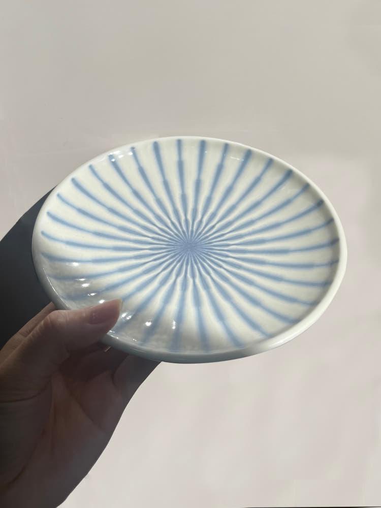 파스텔 블루 플레이트 앞접시 미니 플레이트 작은그릇 감성그릇 집들이선물 일본그릇 홈카페 감성 도자기 홈세트 홈쿡