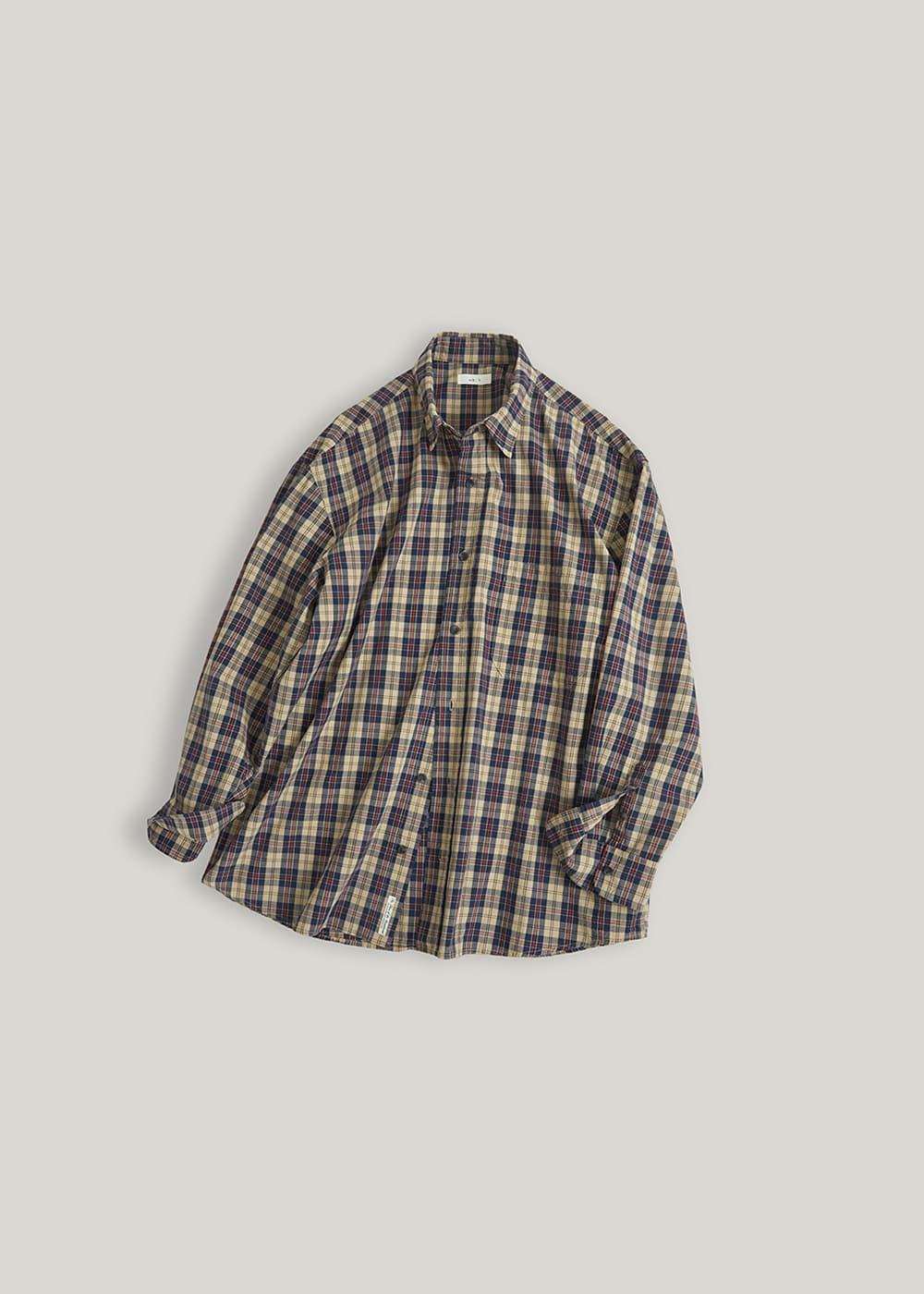 브러쉬 셔츠_P.C Beige/Navy