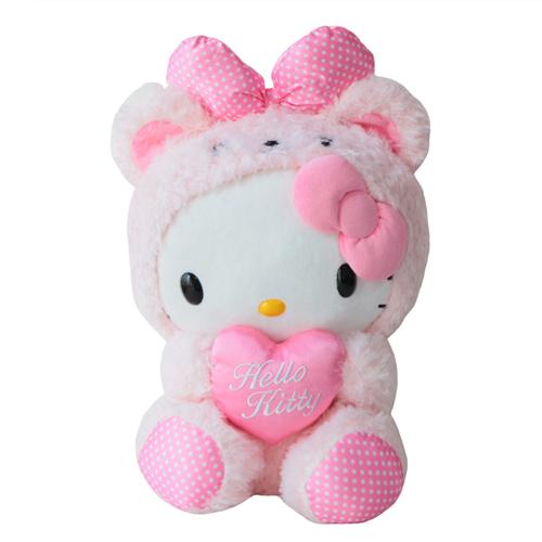 헬로키티 핑크하트베어인형
