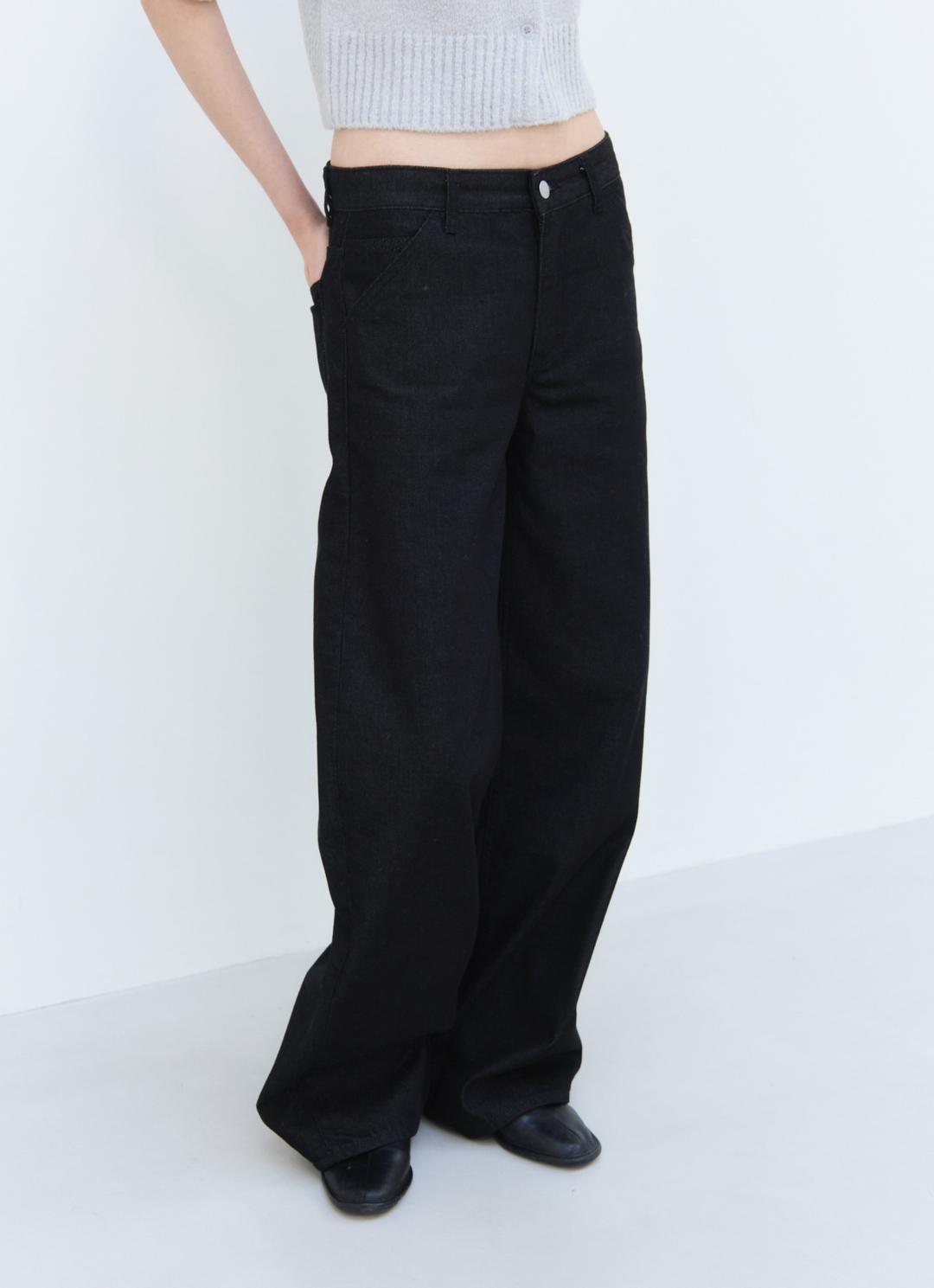 25FW WIDE CINCH-BACK JEAN / BLACK