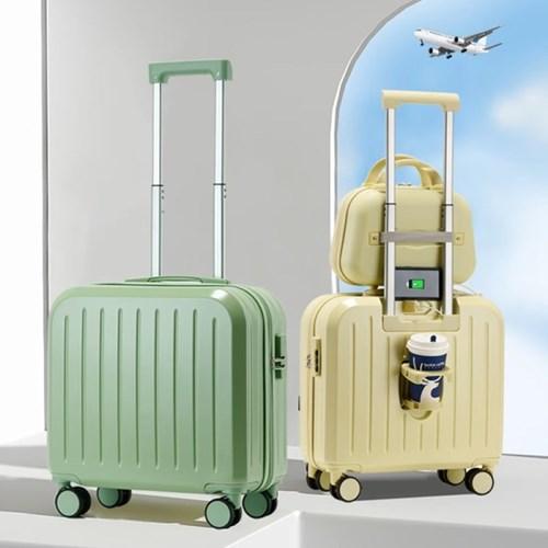 여성용 예쁜 미니 캐리어 기내용 컵홀드 하드 가방